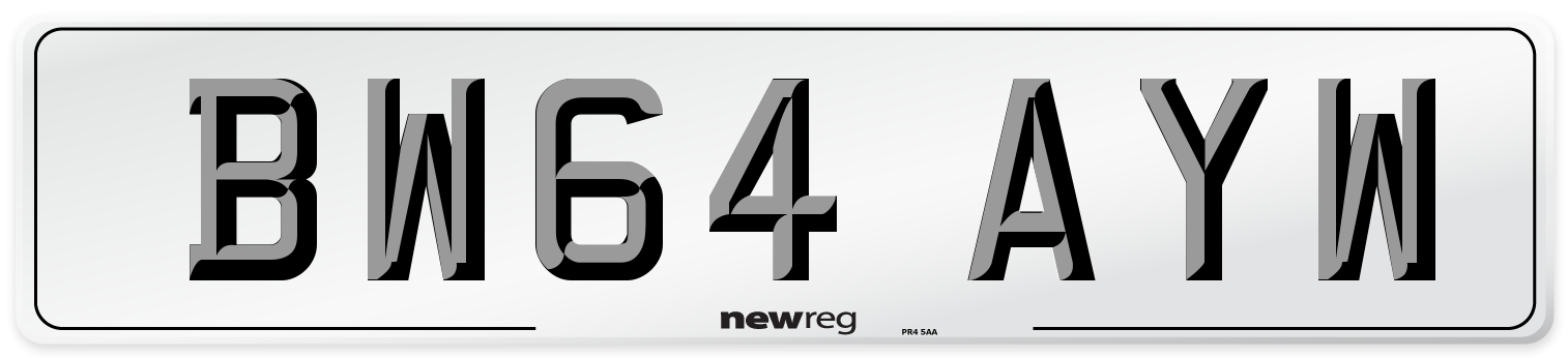 BW64 AYW Number Plate from New Reg